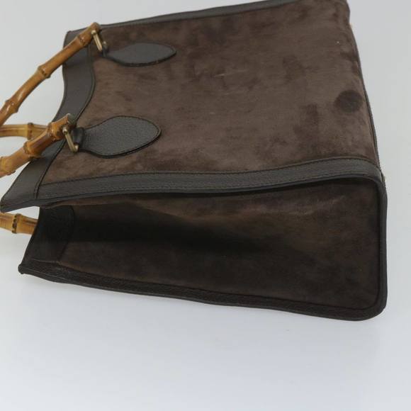 GUCCI Bamboo Hand Bag Suede Brown 002 1095 0260 Auth 57388 - Picture 5 of 16